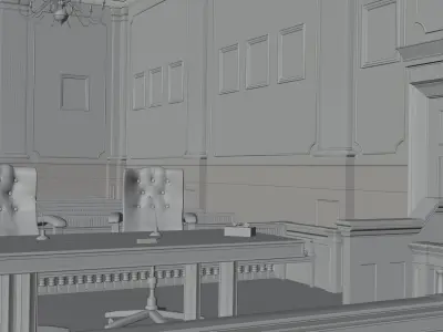 Realistic Courtroom 3D model