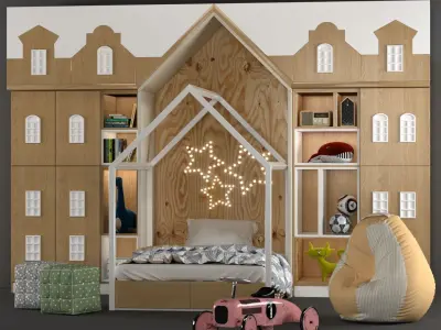 full-furniture-set-children 3D model