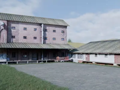 Factory Backyard - BLENDER scene 3D model