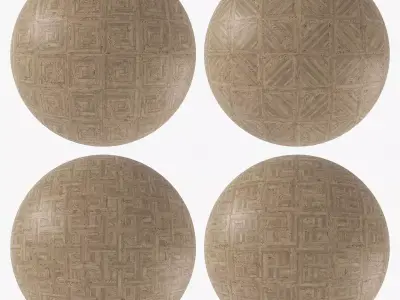Parquet - Laminate - Wooden floor 4 in 1 3D model 17