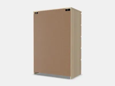 MALM Chest of 6 drawers 3 Low-poly 3D model