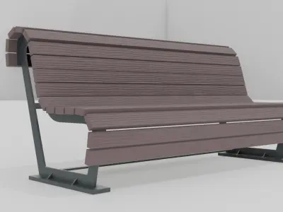 Outdoor Wooden Bench 13 Low-poly 3D model