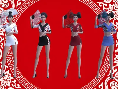 Geisha Low-poly 3D model