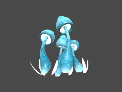 Fantasy Mushroom D02 Blue - Scene Backdrop Design Low-poly 3D model