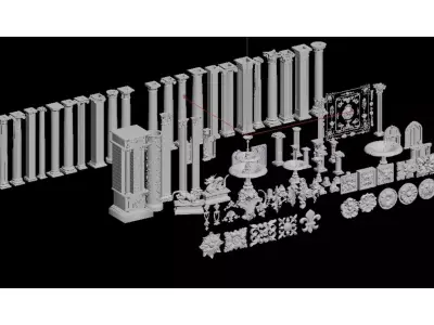 European style architecture and decorative components Texture