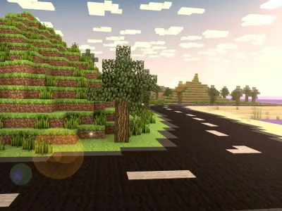 Minecraft world Low-poly 3D model