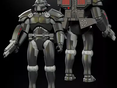 Phase III Dark Trooper One12 Scale Articulation STL Files 3D print model