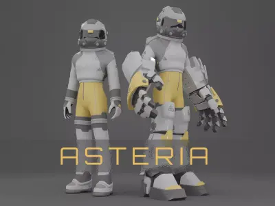 Asteria - Planet Explorer Low-poly 3D model