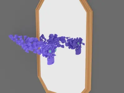 Simple wood mirror Low-poly 3D model