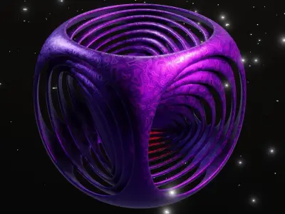 Abstract Cubic Animation Purple 3D model