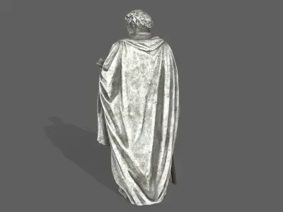 Old Man Statue Low-poly 3D model 15