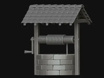 Stylized well 3D model