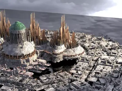 Asgardian Streets and towers 3D model