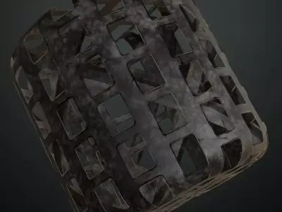 Metal Walkway Perforated Clean Frame PBR Seamless Texture