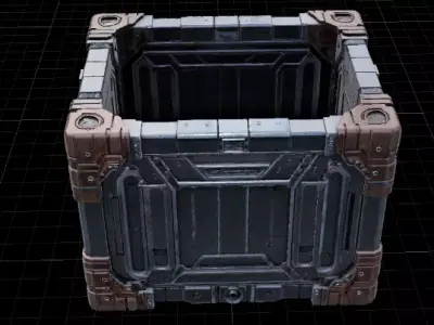 Modular Crate Game Ready 3D Model  Low-poly 3D model