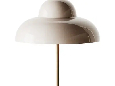 Eloise Pink Wood and Metal Floor Lamp 3D model