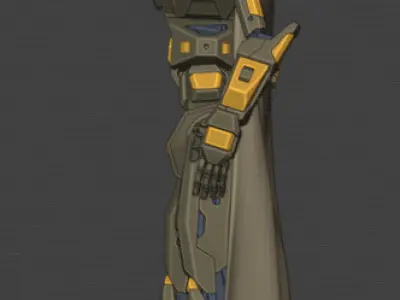 Realistic Metal Robot - Dorid Rigged Ready for Animation Low-poly 3D model