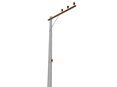 Concrete Lamp Post - Light Pole - Light Post - Street Light 48 3D model