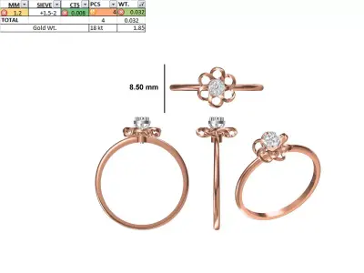 Women Light Weight Ring STL OBJ FBX JCD Details 3D print model 20