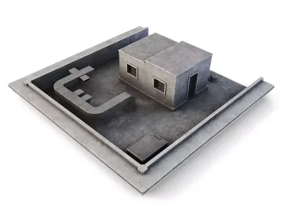 Tenement Building Roof Floor Low-poly 3D model