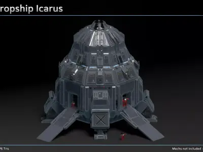 Scifi Dropship Icarus Low-poly 3D model