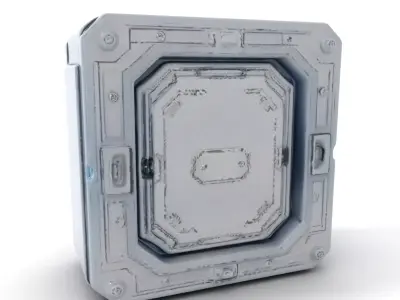 Futuristic SciFi Door Model Pack for Games and Renderings Low-poly 3D model