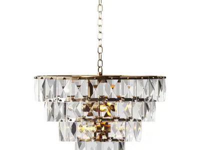 CHANDELIER WITH CRYSTALS GOLD 3D model