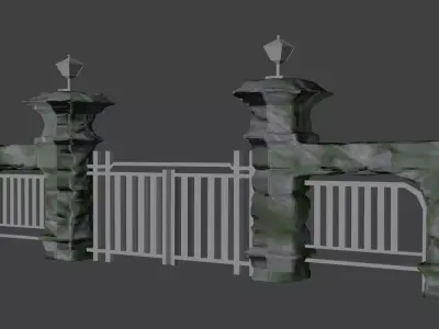 Old Gate Stone 3D model