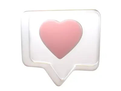 Socail Media Heart Bubble v1 001 Low-poly 3D model