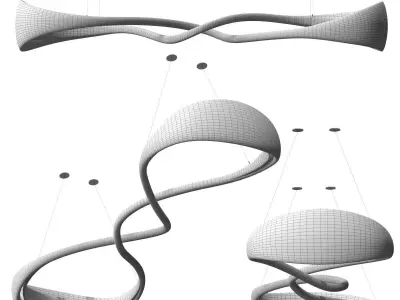 Chandelier Crevasse Series Light Sculpture by John Procario 3D model