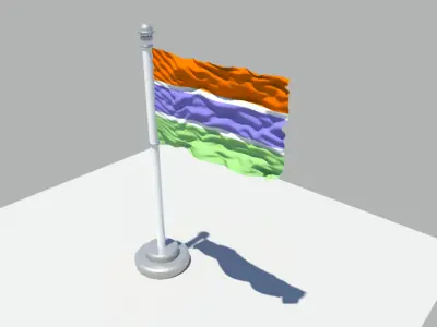 Gambia flag 3D model