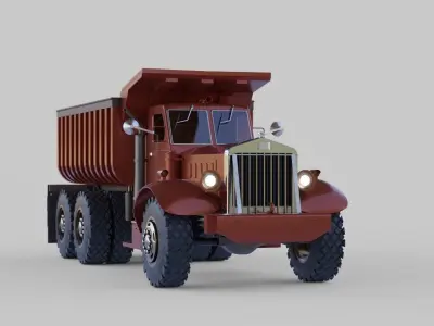 Old Vintage Dump Truck 1940s 1950s 3D model