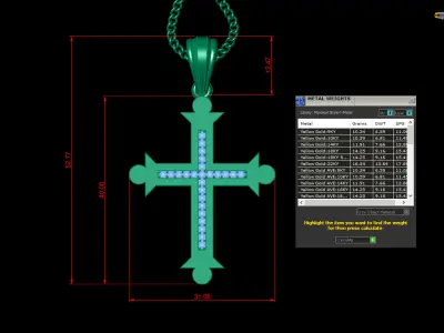 Cross Light Gold 4CP004 3DM STL 3D print model