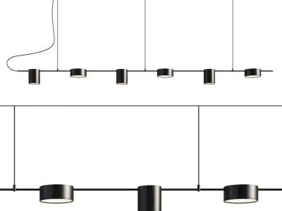 Counterpoint 6 Light Led Linear Pendant 3D model