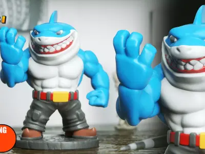 Street Shark Ripster Chibi STL for 3D Printing ChibiSTL 3DXM 3D print model