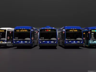 MTA Volvo Group 4th Gen NovaBus LFS Low Floor System Bus PACK 3D model