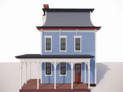 Victorian Blue House - small 3D model