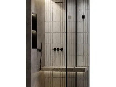 Corner Shower Cabins 17 Low-poly 3D model