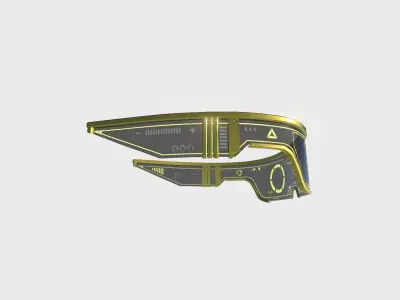 SciFi Glasses Visor 07 Yellow - Character Design Fashion Low-poly 3D model