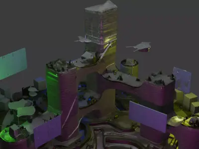 Horror City Asset Low-poly 3D model