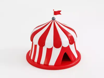 Circus Tent Low-poly 3D model