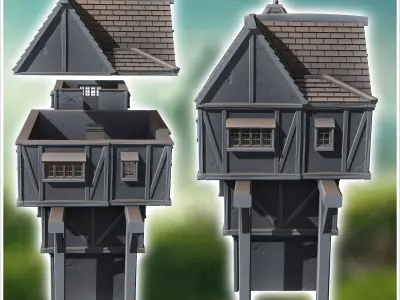 Medieval building with tower and central arch 15 - Medieval Goth 3D print model