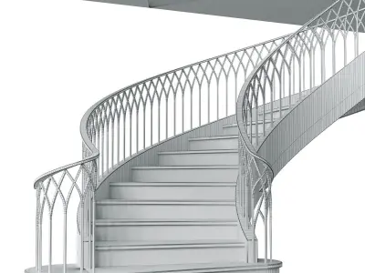 Neoclassical spiral staircase 3D model