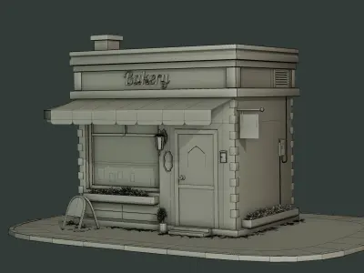 Bakery Shop Storefront 3D model