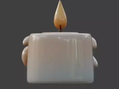 High-Quality 3D Cartoon New Year Countdown Candle Low-poly 3D model