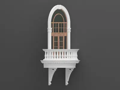 Classic Balcony Door 3D model