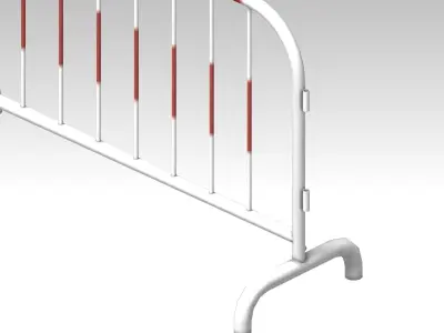 Mobile temporary road traffic barriers Low-poly 3D model