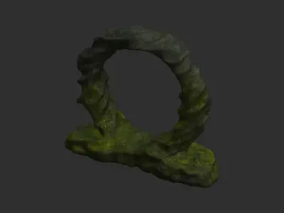 Stone Portal 1 - Moss 2 Low-poly 3D model