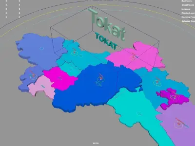 Tokat  Black Sea Region  Turkey map region geography political 3D model