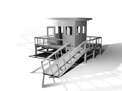 Lifeguard Cabin Low-poly 3D model